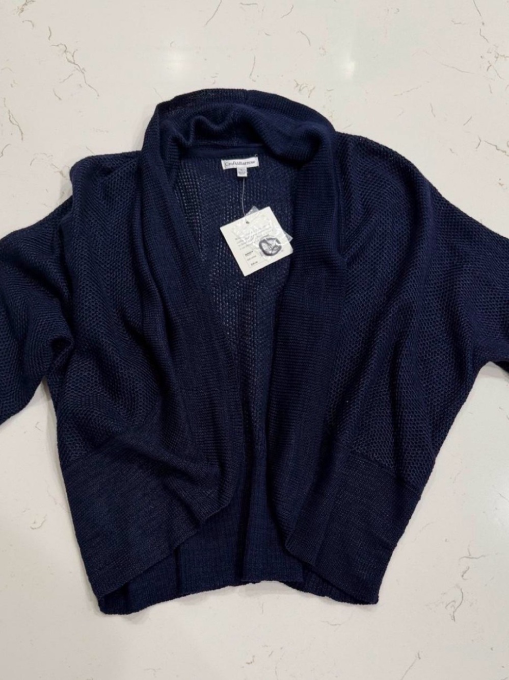 croft & barrow Navy Open-Front Knit Cardigan